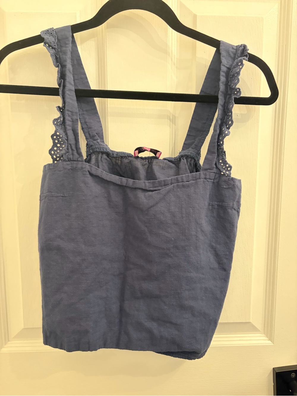 Edikted Navy Eyelet Strap Tank Top